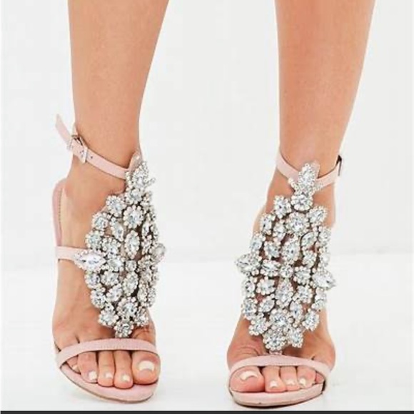 Missguided Shoes - Peace & Love Embellished Heels